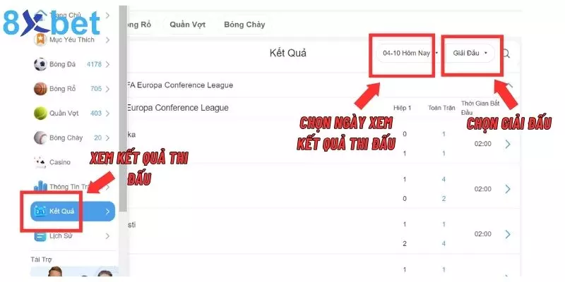 Cập Nhật Kết Quả Bóng Đá Mới Nhất Cùng 8xbet Hướng dẫn các thao tác cập nhật kết quả thi đấu tại 8xbet