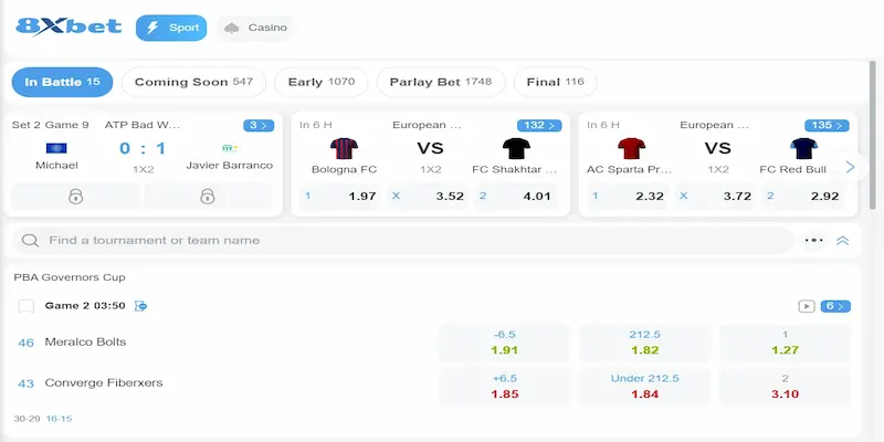 Cá cược thể thao 8Xbet - Hướng dẫn tham gia thắng lớn Giới thiệu sảnh game cá cược thể thao hấp dẫn