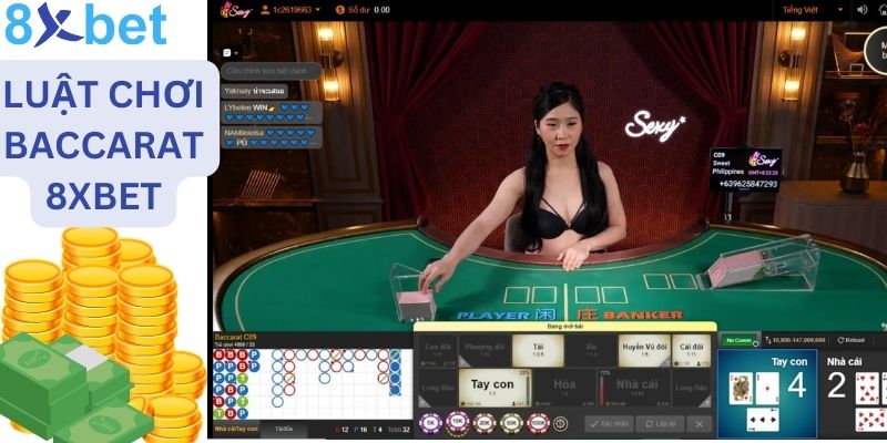 Baccarat 8xbet - Trò Chơi Hấp Dẫn Bet Thủ Không Thể Bỏ Qua Luật chơi Baccarat tại 8xbet đơn giản