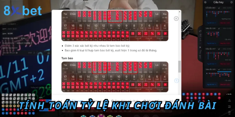 Chơi game đánh bài miễn phí 8xbet thỏa mãn đam mê cá cược Dựa vào tỷ lệ thắng thua để tăng cơ hội thắng game bài online